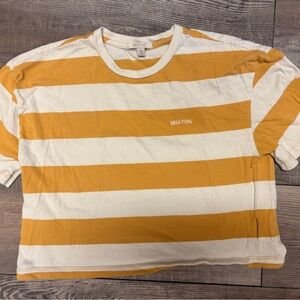 Brixton Yellow and White Striped Short Sleeve Tee